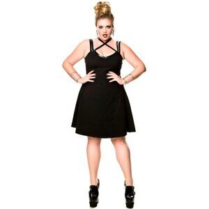 Domino Dollhouse Silent Shout Dress Pagan Poetry Collection Black size 1X